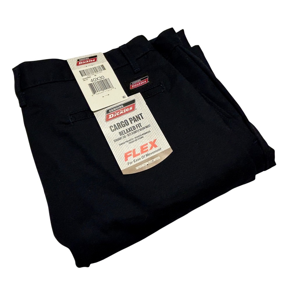 Dickies Mens Relaxed Fit Flex Cargo Pants Dark Navy 40x30 W9410BL‎ NWT